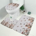 thumbnail image 2 of White Butterfly Rose Pattern Bathroom Rugs Sets 3 Piece,Toilet Cover Set,Absorbent Non Slip Bathroom Mats Sets with U-Shaped Contour Rug Toilet Rug Set, 2 of 5