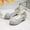 Silver, variant on Piuwrlz Children's Closed Toe Shoe Girls Glitter Crystal Shoes Low Heel New Dance Dress Flats Gold Size 5.5 Years