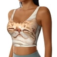thumbnail image 2 of Fotbe Sleeping Cat In Blanket Sujetador Deportivo Largo sin Aros para Mujer con Almohadillas y Soporte Medio, Transpirable y Absorbente, Camiseta Tipo Chaleco o Tank Top-Medium, 2 of 8