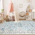thumbnail image 4 of Toyoso 9x12 Area Rug Living Room Rugs - Vintage boho Decor Floral Area Rugs for Bedroom Dining Room Machine Washable Farmhouse Floral Carpet- Teal, 4 of 8