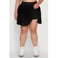 thumbnail image 4 of Womens Plus Size Trendy Jersey Mesh Pleated Active Skort, 4 of 5