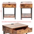 thumbnail image 4 of JJS Side End Table, Nightstand, Bedside Table with Drawer and Storage Shelves, Sofa Table for Living Room, Bedroom, Accent Furniture, Easy Assembly, Rustic Brown, 4 of 7