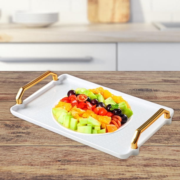 Platos especiales Mesa de centro Decoración Bandeja Organizador de escritorio Bandejas de tocador modernas Bandeja decorativa Mesa de centro Encimera Blanco Soledad bandeja de servir