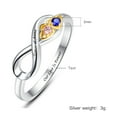 thumbnail image 3 of Personalized Anniversary Promise Ring for Women 925 Sterling Silver Custom Rings with 2 Names and 2 Simulated Birthstones, 3 of 5