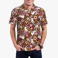 thumbnail image 3 of Balery Flower Bunny Printed Men’s Short Sleeve Polo Shirt, Midweight Men's Shirt,Golf Polo shirts -XX-Large, 3 of 9