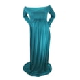 thumbnail image 3 of AMILIEe Robe de Maternité à Épaules Dénudées à Manches Longues pour Femmes, Grossesse, pour Baby Shower, Accessoires Photo, Robe, 3 of 5
