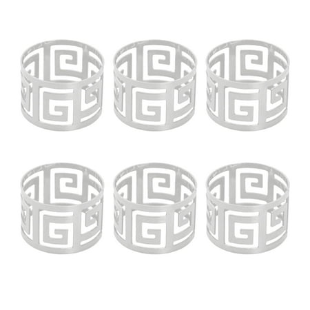 

6Pcs Napkin Rings Napkin Holder Light Luxury Ornament Adornment Decorative Cloth Napkin Holders Napkin Buckles Holder for Home Banquet Cafe Argent