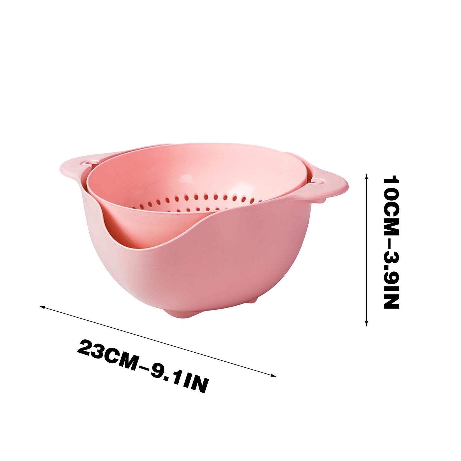 Bdday Boîte de Rangement Extérieure Rotative Panier de Drainage Double Couche en Plastique pour Légumes Bassin de Lavage de Fruits Riz Panier de Drainage Mignon Bacs de Rangement