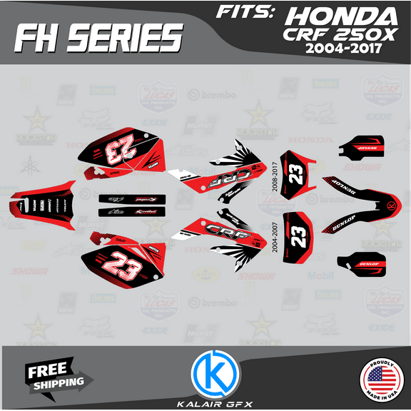 Kalair GFX Graphics Kit for Honda CRF250X (2008-2017) Fh Series