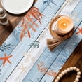 thumbnail image 3 of Blue Coastal Jellyfish Table Runner 70 Inches, Nautical Marine Life Botanical Leaf Bed Runner Dresser Scarves Tabletop for Indoor Outdoor Parties/Ceremony/Banquet, 13" x 70", 3 of 9