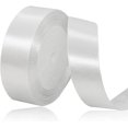 thumbnail image 1 of LAICAIW Solid Color White Satin Ribbon, 3/4 Inches x 25 Yards Fabric Satin Ribbon for Gift Wrapping, Crafts, Hair Bows Making, Wreath, Wedding Party Decoration and Other Sewing Projects, 1 of 7