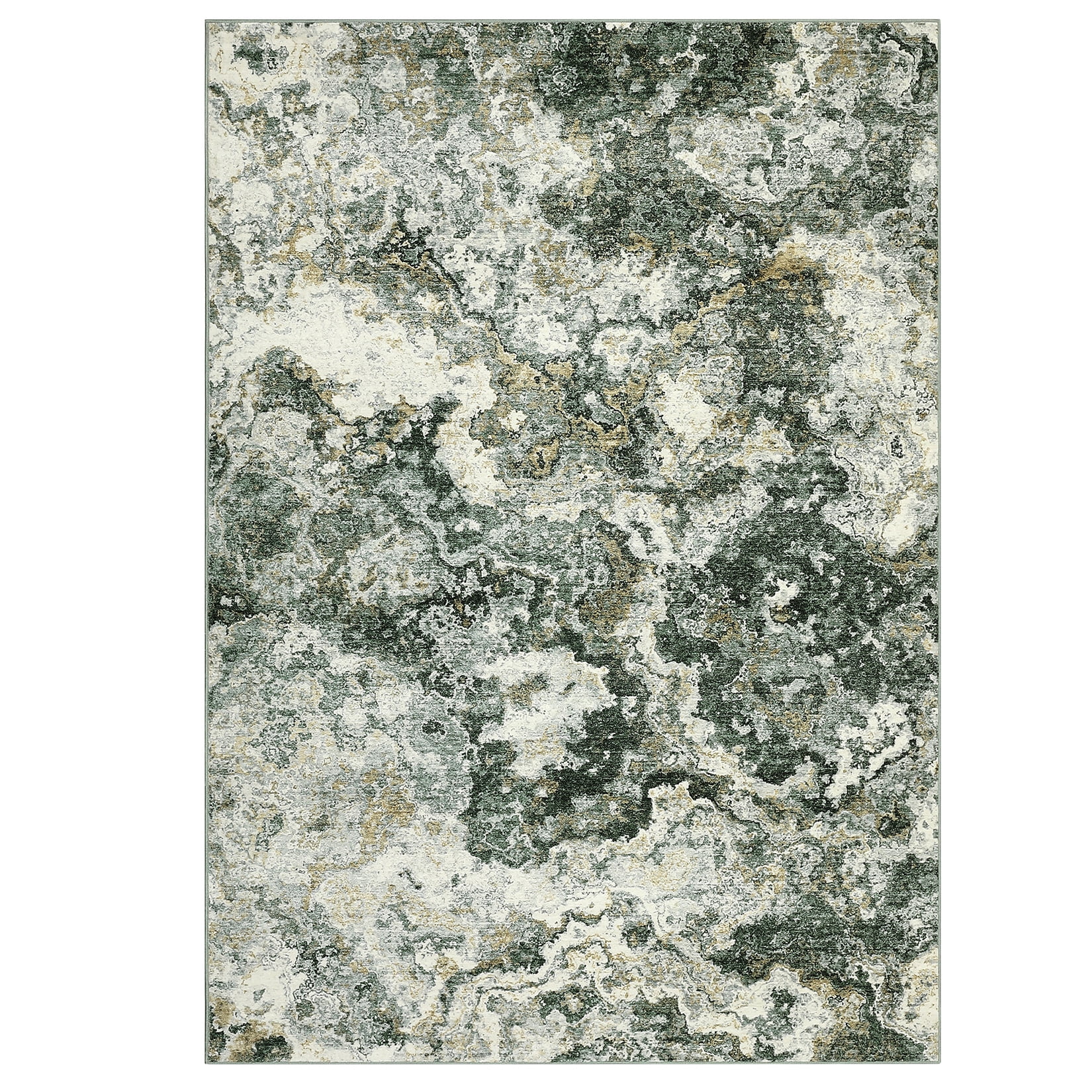 GlowSol 9'x12' Large Area Rug Modern Abstract Living Room Rug Washable Soft Foldable Rug for Living Room, Bedroom, Green