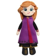 Disney Frozen Talking 9.5 Inch Small Plush Toy, Anna In Her Black Travel Dress and Purple Cape, Officially Licensed Kids Toys for Ages 3 Up, Easter Basket Stuffers and Small Gifts