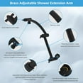 thumbnail image 3 of Hibbent All Metal Rain Shower Head, 10'' High Pressure Rainfall Showerhead with 16" Shower Head Extension Arm, Solid Brass Adjustable Shower Arm Extender, Waterfall Fixed Showerheads, Matte Black, 3 of 7