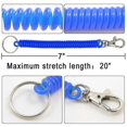 thumbnail image 3 of 6-pack Colorful Flexible Theftproof Spring Coil Cord Stretch Tether Ring With Clip-color Random-1374, 3 of 5