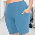thumbnail image 6 of leijia Biker Shorts Women with Pockets High Waisted Tummy Control Butt Lifting Yoga Shorts Running Workout Gym Volleyball Shorts, 6 of 8