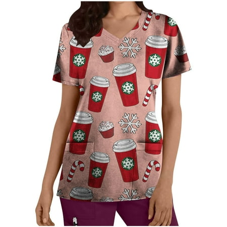 

Womens Tops Corset Tops for Women Women s V Neck Pullover Floral Printed Short Sleeve Tops White Long Sleeve Shirts for Women Valentine Shirts for Women on Sale Clearance White 2XL