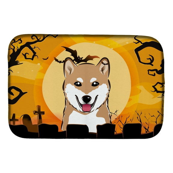Carolines Treasures BB1783DDM Halloween Shiba Inu Dish Drying Mat 14 x 21" multicolor