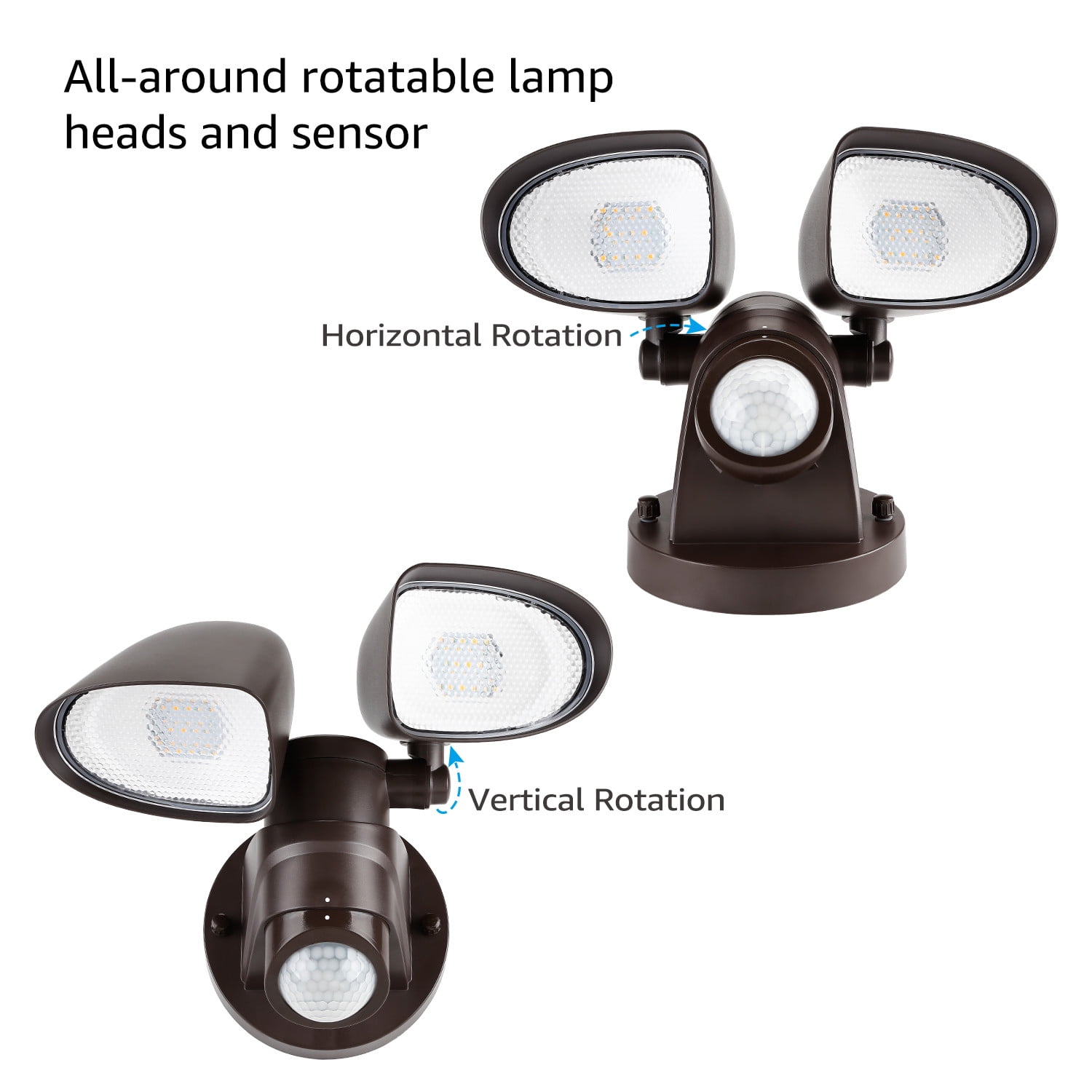 LEONLITE 2 Pack Motion Activated LED Security Light for Patio, 3000K