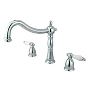 Kingston Brass Heritage 3-Hole Deck Mount Roman Tub Faucet Polished Chrome Polished