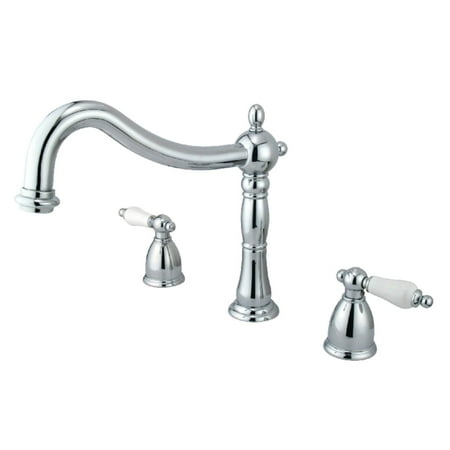 Kingston Brass Heritage 3-Hole Deck Mount Roman Tub Faucet Polished Chrome Polished