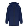 thumbnail image 6 of Business Casual Jackets for Women New Womens Rain Jacket Packable Fashion Lightweight Outdoor Climbing Coat with Hood Casual Waterproof Outerwear Navy XL, 6 of 8