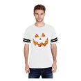 thumbnail image 1 of Unisex Halloween Costume Pumpkin Face Football Fine Jersey T-Shirt, 1 of 5