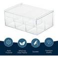 thumbnail image 2 of RoyalHouse Acrylic Tea Bag Holder Storage Organizer, 6 Compartment BPA Free Clear Plastic Tea Box with Lid, Multi-Purpose Storage Box for Office Supplies, Crafts, and Small Items (Pack of 3), 2 of 7