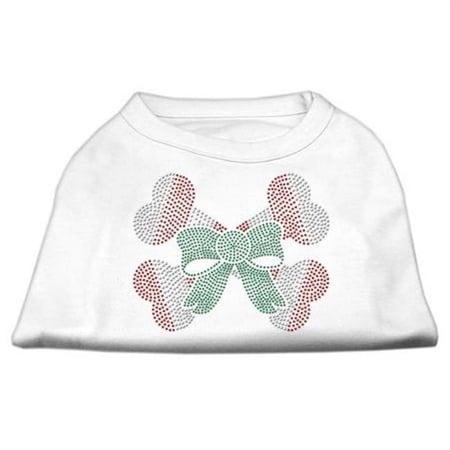Mirage Pet Products Candy Cane Crossbones Rhinestone Shirt White XS - 8