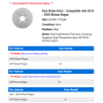 thumbnail image 2 of Rear Brake Rotor - Compatible with 2018 - 2025 Nissan Rogue 2019 2020 2021 2022 2023 2024, 2 of 2