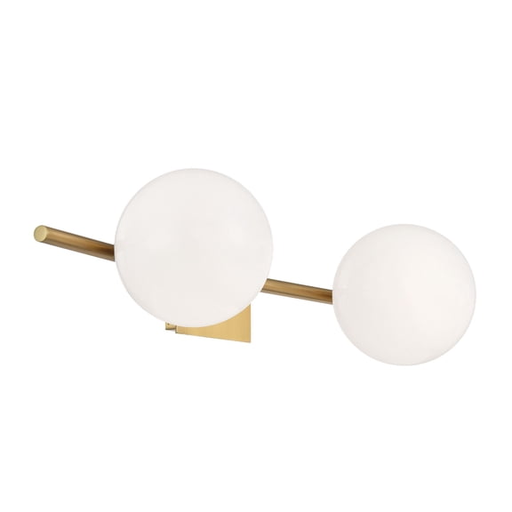 9682-SB-OP-Norwell Lighting-Perch - 2 Light Wall Sconce-6 Inches Tall and 24 Inches Wide-Satin Brass Finish