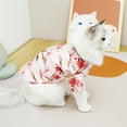 thumbnail image 6 of Shulemin Kitten Sweatshirt Single-breasted Button Elastic Polyester Hawaiian Style Cat Outfit Pet Accessories,Blue S, 6 of 7