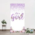 thumbnail image 2 of Floral Lavender Sweet Girl Baby Shower Rectangle Backdrop, 2 of 8