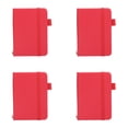thumbnail image 2 of Pocket Journal, PU Leather Notebook, 4Pcs Mini Hardcover Journal Notepad, A7 Elastic Closure Lined Writing Notepad, Solid Color Memo Pad with Pen Loop, Daily Planner for Office Travel Use, Red, 2 of 4