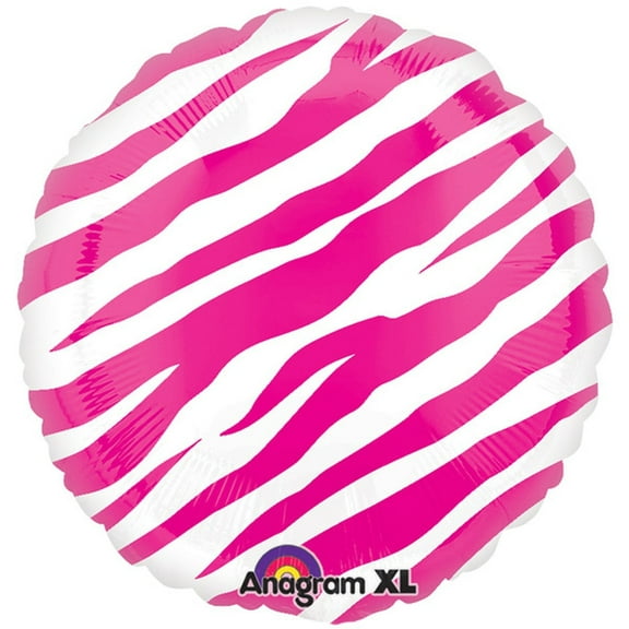Pink Zebra Round Mylar Balloon by US Balloon - 806248