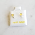 thumbnail image 3 of Arete Punto Metálico Broquel Corazón con Perla Ch Oro 10k, 3 of 4