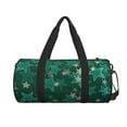 thumbnail image 2 of YFYANG Large Capacity Canvas Gym Bag for Men and Women, Retro Green Stars Round Portable Travel Bags for Sports Fitness, 2 of 8