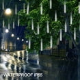 thumbnail image 4 of Morttic 19.7in 8 Tube 288 LED Meteor Shower Rain Lights Waterproof Falling Raindrop Fairy String Light for Christmas Holiday Party Patio Decor,Cool White, 4 of 9