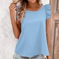 thumbnail image 4 of Womens Tops Dressy Casual Sexy Plus Size Black Blouses for Women Dressy Sexy Short Sleeve Shirts for Women Work, 4 of 5