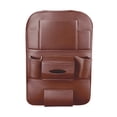 thumbnail image 2 of Organizador trasero de asiento , Protector de asiento trasero PU, múltiples compartimentos de almacenamiento, soporte para teléfono, , marrón DYNWAVEMX Organizador del respaldo del asiento, 2 of 3