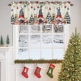 thumbnail image 4 of Christmas Gnome Valances for Windows, 42 x 18in, Squirrel Cat Poinsettia Xmas Tree Beige Rod Pocket Kitchen Valance Curtain Light Filtering Window Treatments for Living Room Bedroom, 1 Panel, 4 of 7