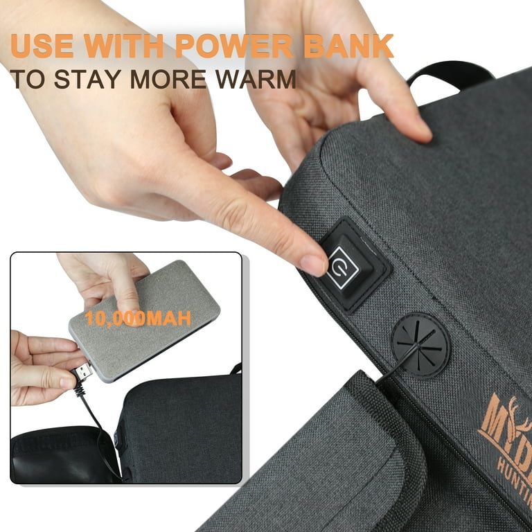 MYDAYS Portable Heated Seat Cushion, Memory Foam Heating Seat Pad for  Outdoor Stadium Bleacher Camping, Power Bank Not Included