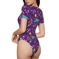 thumbnail image 3 of Naloa Retro 80s Style Women's Short-Sleeved Onesie, One-Piece Swimsuit for Parties, dates, clubs - Large, 3 of 9