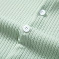 thumbnail image 6 of JUUYY Men's Shirt Ribbed Knit Stand Collar Button Down Shirts Short Sleeve Business Casual Breathable Stretch Office Blouse Tops Green S, 6 of 9
