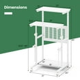 thumbnail image 3 of Costway Mobile Stand Up Desk Height Adjustable Computer Standing Desk with wheels &Footrest,White, 3 of 10