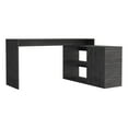 thumbnail image 6 of Desti L-Shaped Office Desk - 59.64" Wide Corner Workspace, Smokey Oak & Gray, Particle Board, 2 Shelves & Cabinet, Home Office, Colombia Made, 6 of 7