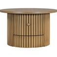 thumbnail image 5 of Coffee Table - Round With Drawer And Robust Vertical Slat Architecture Living Room Rustic Setup, 5 of 5