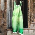 thumbnail image 2 of lcziwo Womens Saint Patricks Day Jumpsuits Cotton Linen Sleeveless Straps One Piece Jumper Pants Funny Shamrock Graphic Overalls Vacation Outfits Green S, 2 of 6