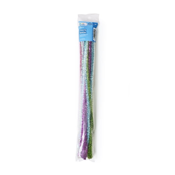 Hello Hobby Glitter Chenille Stems, 25 Count, Pastel Colors, Kids Craft Supplies