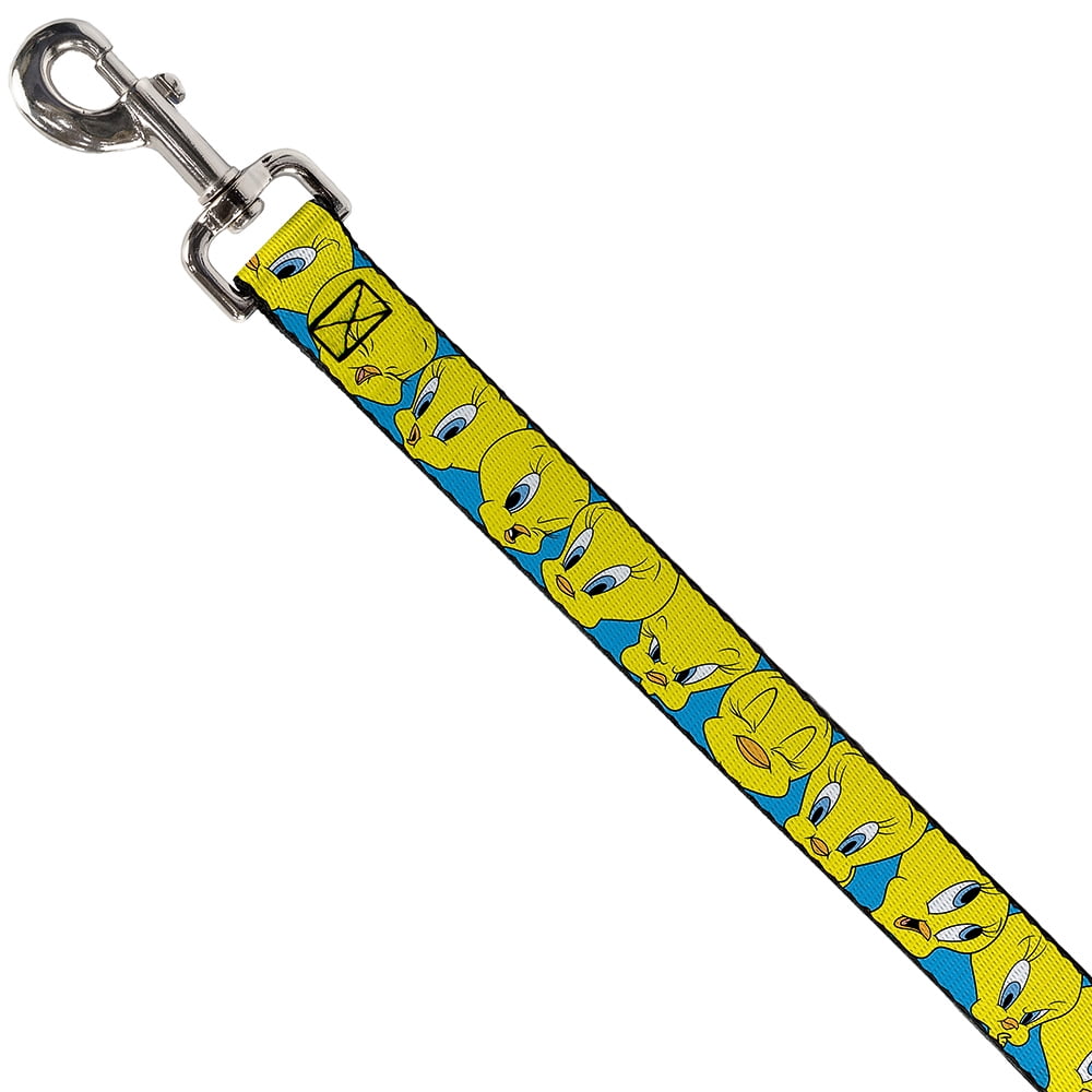 Looney Tunes Pet Leash, Dog Leash, Tweety Bird Close Up Expressions Baby Blue, 4 Feet Long 1.0 Inch Wide